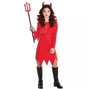 New Amscan Big Girls Devious Devil Halloween Costume Girls Large 12-14